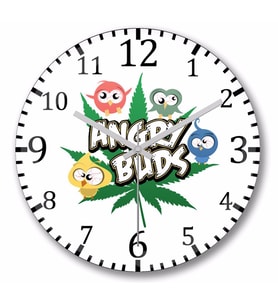 Angry Buds Duvar Saati Bombeli Gercek Cam