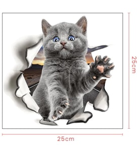 Kedi Model 4 Araba Oto Sticker Yapıştırma Renkli