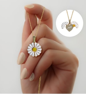 BK Gift Kişiye Özel İsimli Açılan Papatya Kolye