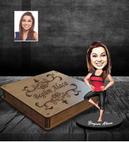 Kişiye Özel Sporcu Karikatürlü Ahşap Biblo Kutulu Bayan-4