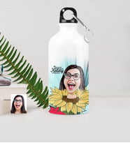 BK Gift Kişiye Özel Bayan Karikatürlü Metal Suluk 500 Ml 5