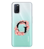 Pembe Çiçekli Harf Tasarım Süper Şeffaf Silikon Telefon Kılıfı Oppo A52-A72 G-Ha