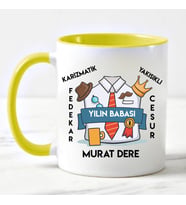 Babaya Hediye İsimli Kupa Bardak Sarı