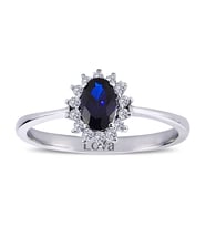 Lova Pırlantalı Oval Safir Anturaj Yüzük - 1020232