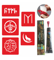 Göktürk Kayı Dövmesi Kına ve Şablon Seti Tattoo