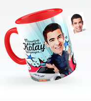 BK Gift Kişiye Özel Bay Polis Karikatürlü Kırmızı Kupa Bardak  5