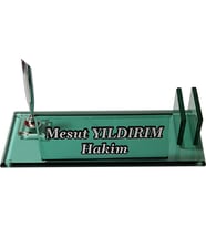 Masalık Büro Ofis Kalemlik M186 YESIL SLV Masa İsimliği