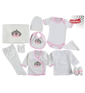 Kraliçe 10 lu Zıbın Kız (Beyaz-Pembe)