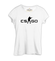 Counter Strike - CS Logo Beyaz Kadın Tshirt