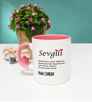 Sevgililer Günü Hediyesi Sevgili Tasarımlı Kişiye Özel Sevgililer Günü Hediyesi Kupa Bardak Pembe