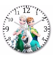 Elsa Frozen Fever Anna Olaf Duvar Saati Bombeli Gercek Cam