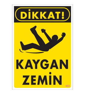 SÖNSAN UYARI LEVHALARI ''DİKKAT KAYGAN ZEMİN'' PVC 25*35