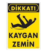 SÖNSAN UYARI LEVHALARI ''DİKKAT KAYGAN ZEMİN'' PVC 25*35