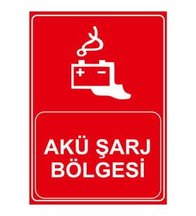 MIGNATIS - Akü Sarj Bölgesi Levhasi - Sac Malzeme 35x50cm