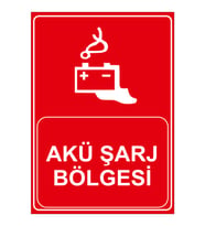 MIGNATIS - Akü Sarj Bölgesi Levhasi - Sac Malzeme 35x50cm