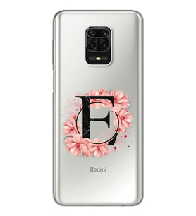 ÇiçekliHarfTasarımSüperŞeffafSilikonTelefonKılıfıXiomaiRedmiNote9Pro-Note9sE-Har