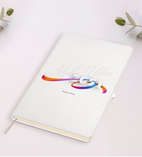 BK Gift Kişiye Özel 2024 Mutlu Yıllar Beyaz Defter-4 (Beyaz)