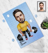 Kişiye Özel Sporcu Karikatürlü A4 99 Parça Puzzle Bay-7
