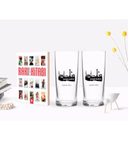 BK Gift Kişiye Özel Renkli Baskılı Ankara Tasarımlı Turistik İkili Rakı Bardağı ve Rakı Cep Kitabı Hediye Seti-2 (Model 1)