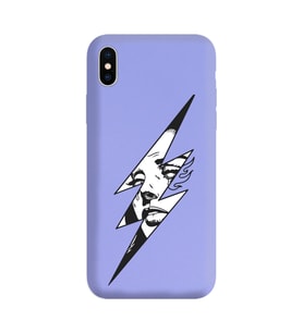 Iphone Xs Flash Tasarımlı Mor Lansman Telefon Kılıfı