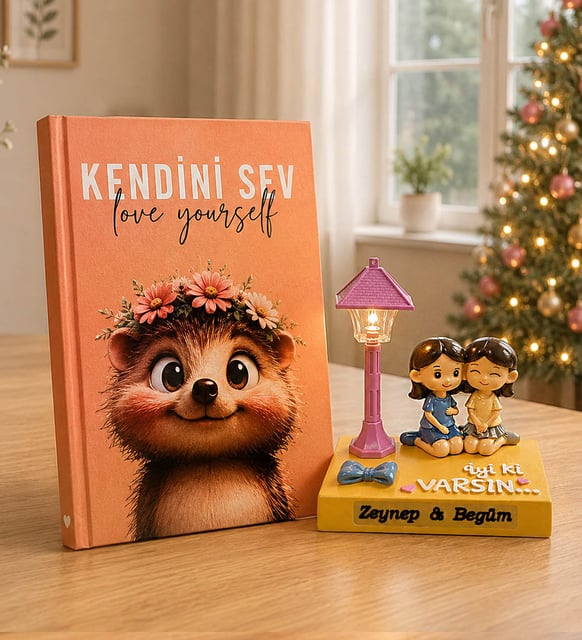 İyi Ki Varsın Arkadaşa Hediye Masa Lambası & Hadis Motive Defter Seti