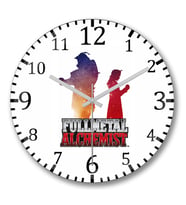 Anime Fullmetal Alchemist Duvar Saati Bombeli Gercek Cam