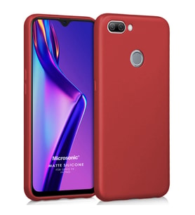Microsonic Matte Silicone Oppo F9 / F9 Pro Kılıf Kırmızı