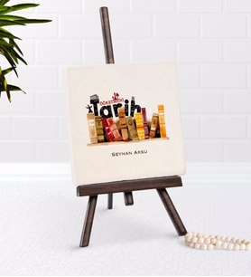 BK Gift Kişiye Özel Tarih Öğretmeni Şovaleli Doğal Taş-2 (Beyaz)