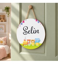 Meşgalem Fil ve Aslan Trende Temalı Kişiye Özel Kapı Süsü