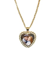 BK Gift Kişiye Özel Fotoğraflı Metal Kalp Kolye