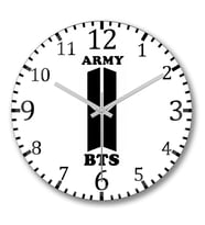 Bts  Duvar  Saati Bombeli  Gercek Cam
