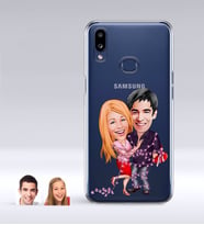 BK Gift Kişiye Özel Sevgililer Karikatürlü Samsung Galaxy A10s İnce Şeffaf Silikon Telefon Kapağı-2 (Beyaz)