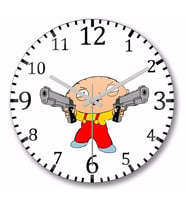 Family Guy  Duvar Saati Bombeli Gercek Cam