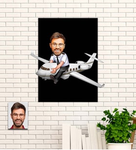 Kişiye Özel Hediye Karikatürlü Uv Baskılı Ahşap Tablo