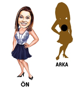 Kişiye Özel Bayan Karikatürlü Ahşap Magnet Model-6