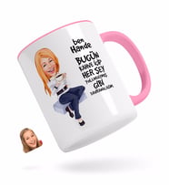BK Gift Kişiye Özel Kadın Her Şey Yolundaymış Gibi Karikatürlü Pembe Kupa Bardak-2