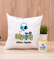 Odyolog Kare Yastık ve Sarı Kupa Bardak