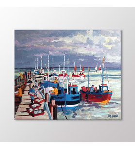 Arty Tablo Balıkçı Tekneleri Tablo (Karışık)