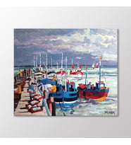 Arty Tablo Balıkçı Tekneleri Tablo (Karışık)