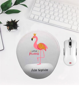 Kişiye Özel Bilek Destekli Mouse Pad Flamingo Desenli