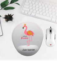 Kişiye Özel Bilek Destekli Mouse Pad Flamingo Desenli