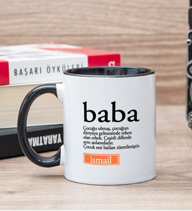 Baba Kelime Anlamı Renkli Kupa Bardak