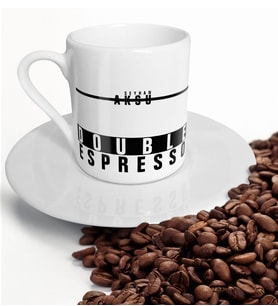BK Gift Kişiye Özel Double Espresso Kahve Fincanı (Beyaz)