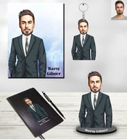 Kişiye Özel Kolay Yetişmiyor Karikatürlü 5 li Hediye Seti Model-1