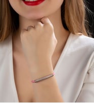 Papatya Silver 925 Ayar Zirkon Taşlı Makrome İpli Gümüş Bileklik