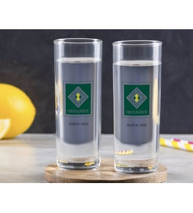 BK Gift Kişiye Özel Renkli Baskılı Osmaniye Tasarımlı Turistik İkili Vodka Bardağı-1 (Beyaz)