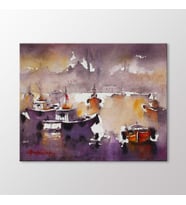Arty Tablo Suluboya Tekneler ve İstanbul Tablo (Karışık)