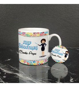 Sınıf Öğretmeni Kupa Bardak ve Anahtarlık Set 003