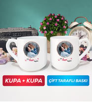 İkili Sevgiliye Sevgililer Günü Hediyesi 11 Kupa Bardak Oval