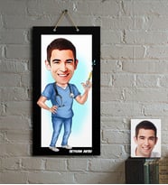 BK Gift Kişiye Özel Bay Hemşir Karikatür Ahşap Tablo  1